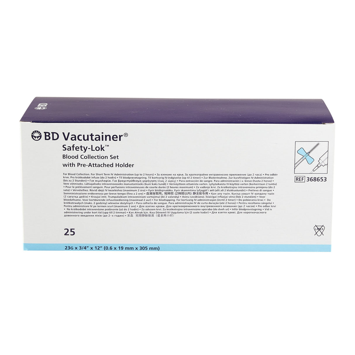 BD Vacutainer® Safety-Lok™ Blood Collection Set with Holder 23 Gauge 3/4 Inch Needle Length Safety Needle 12 Inch Tubing Sterile - BeHope
