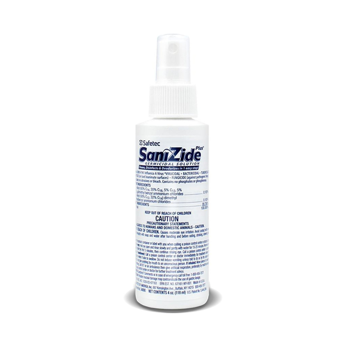 Surface Disinfectant Cleaner SaniZide Plus® Broad Spectrum Pump Spray Liquid 4 oz. Bottle Ammonia Scent NonSterile - BeHope