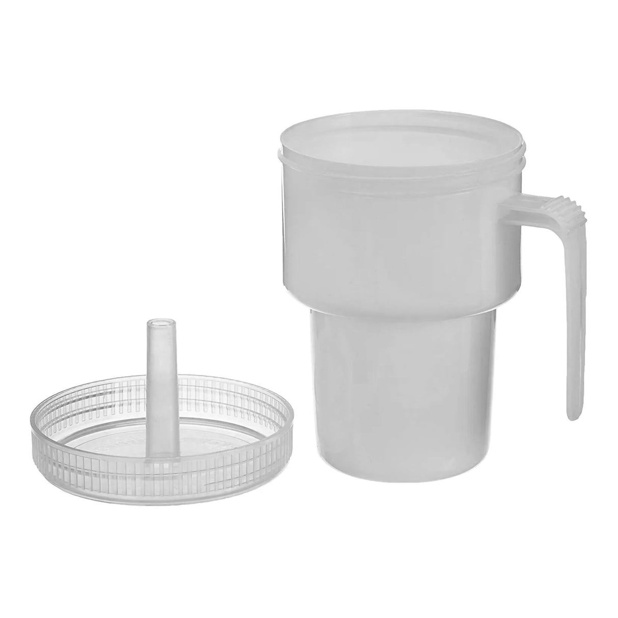7 oz. Plastic Spillproof Drinking Mug White Reusable - BeHope