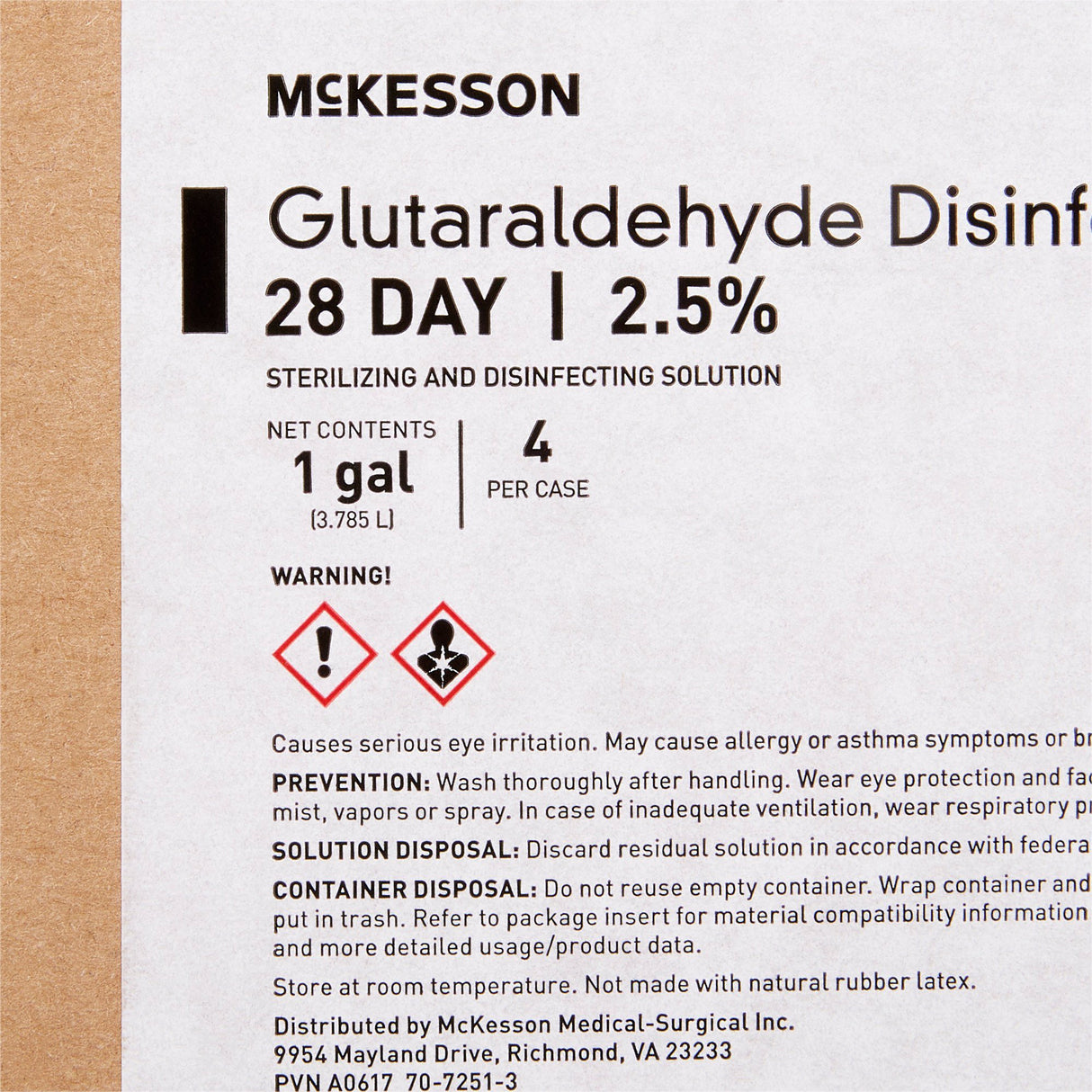 Glutaraldehyde High-Level Disinfectant McKesson 28 Day Activation Required Liquid 1 gal. Jug Reusable - BeHope