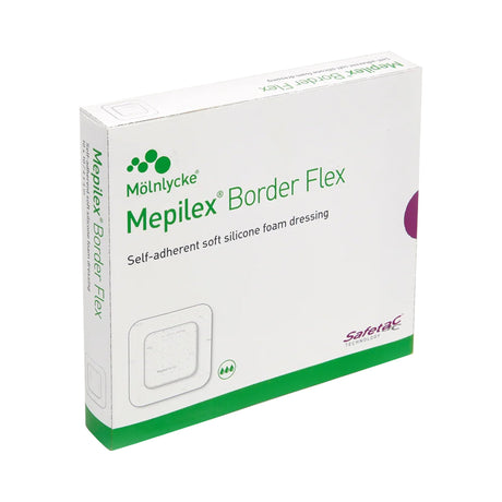 Foam Dressing Mepilex® Border Flex 5.1 X 6.3 Inch With Border Film Backing Silicone Adhesive Oval Sterile - BeHope