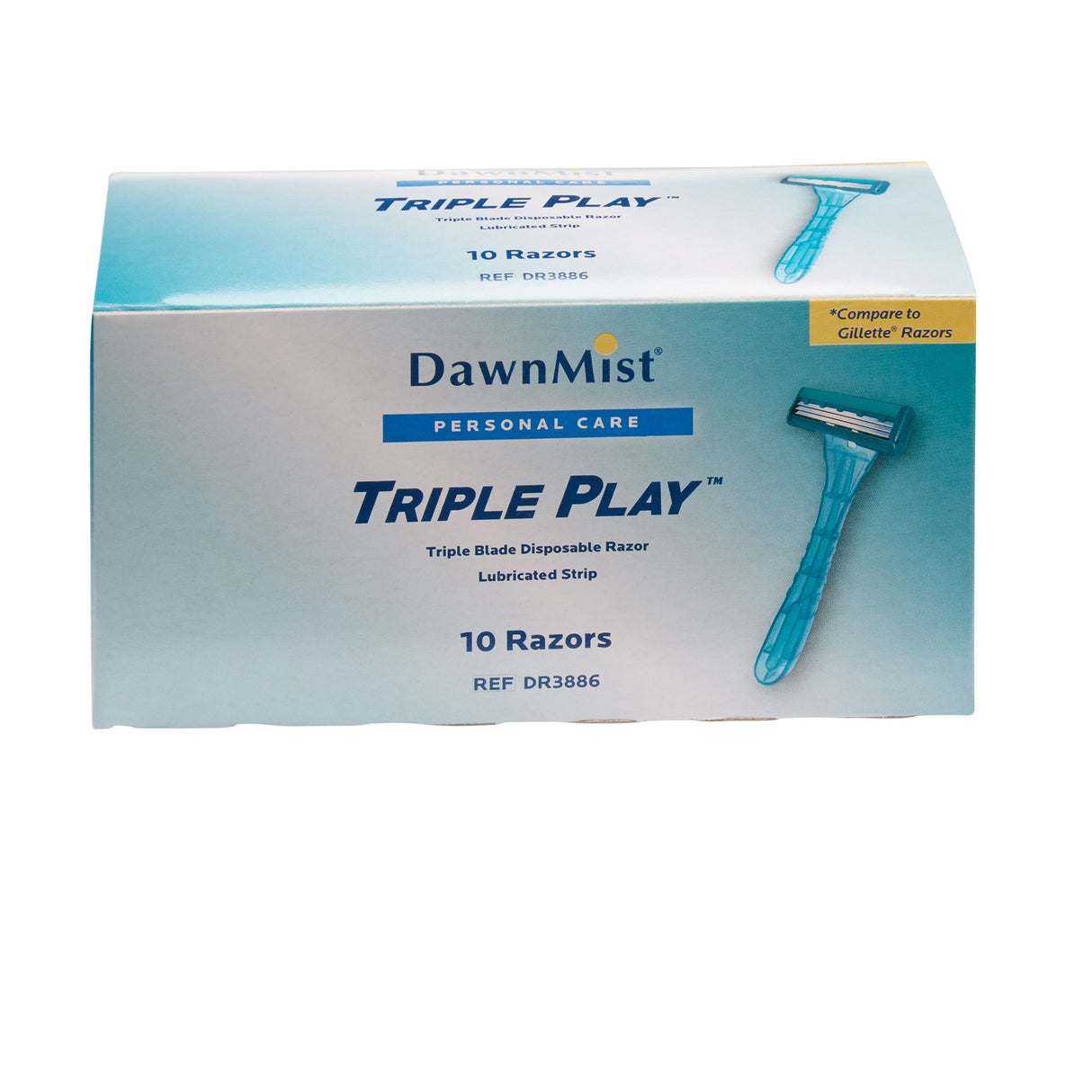 Personal Razor with Lubricating Strip DawnMist® Triple Play™ Single Edge Triple Blade NonSterile Disposable - BeHope