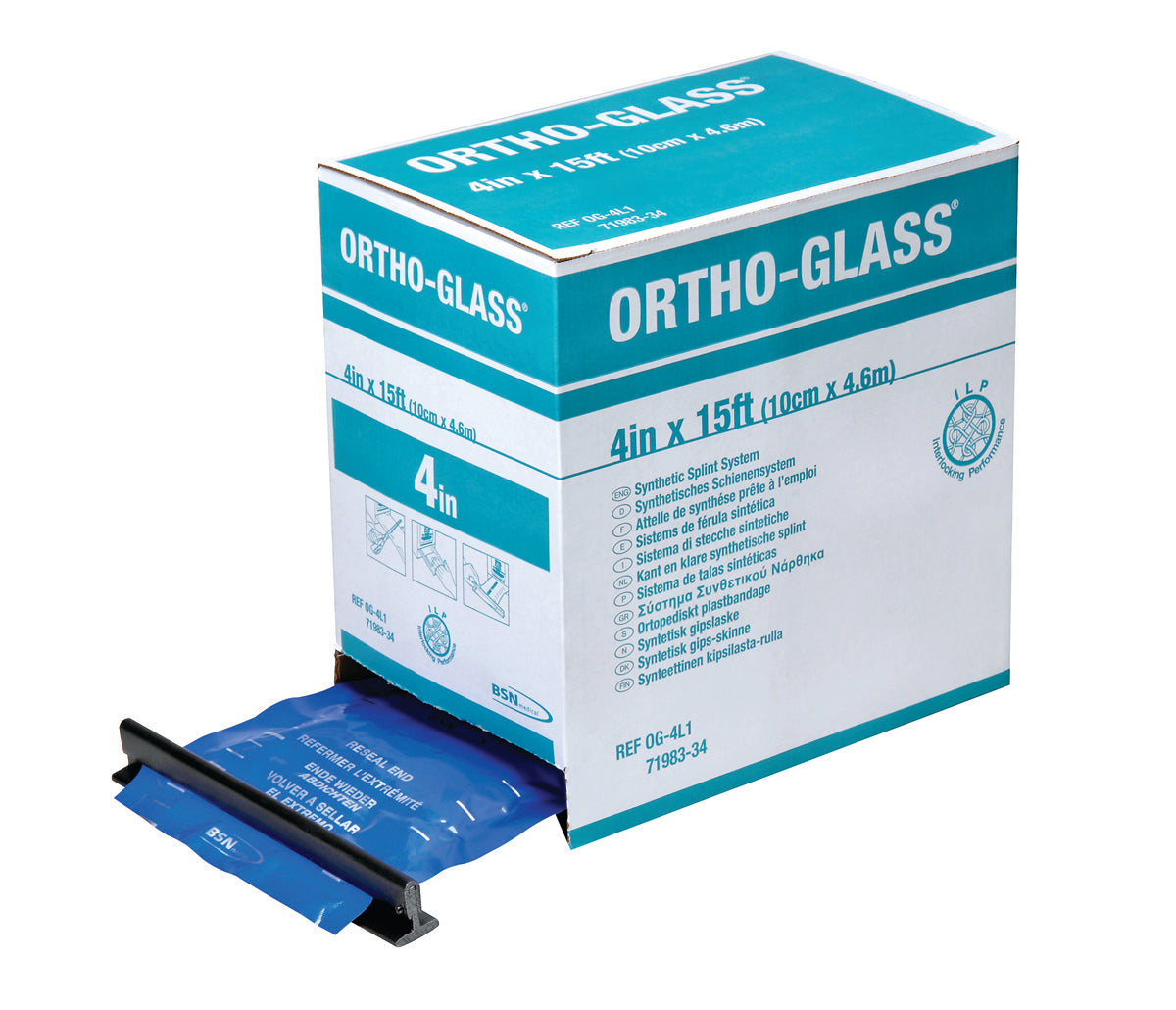 Unpadded Precut Splint Ortho-glass® Solo 3 X 35 Inch Fiberglass / Polyurethane / Resin White - Behope