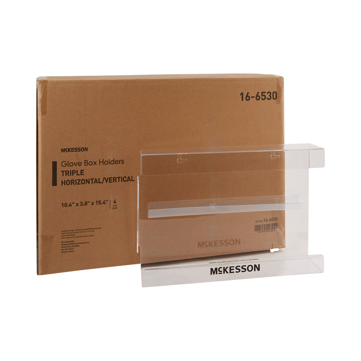 Glove Box Holder McKesson Horizontal or Vertical Mounted 3-Box Capacity Clear 3-1/8 X 10-1/4 X 15-1/4 Inch Plastic - BeHope