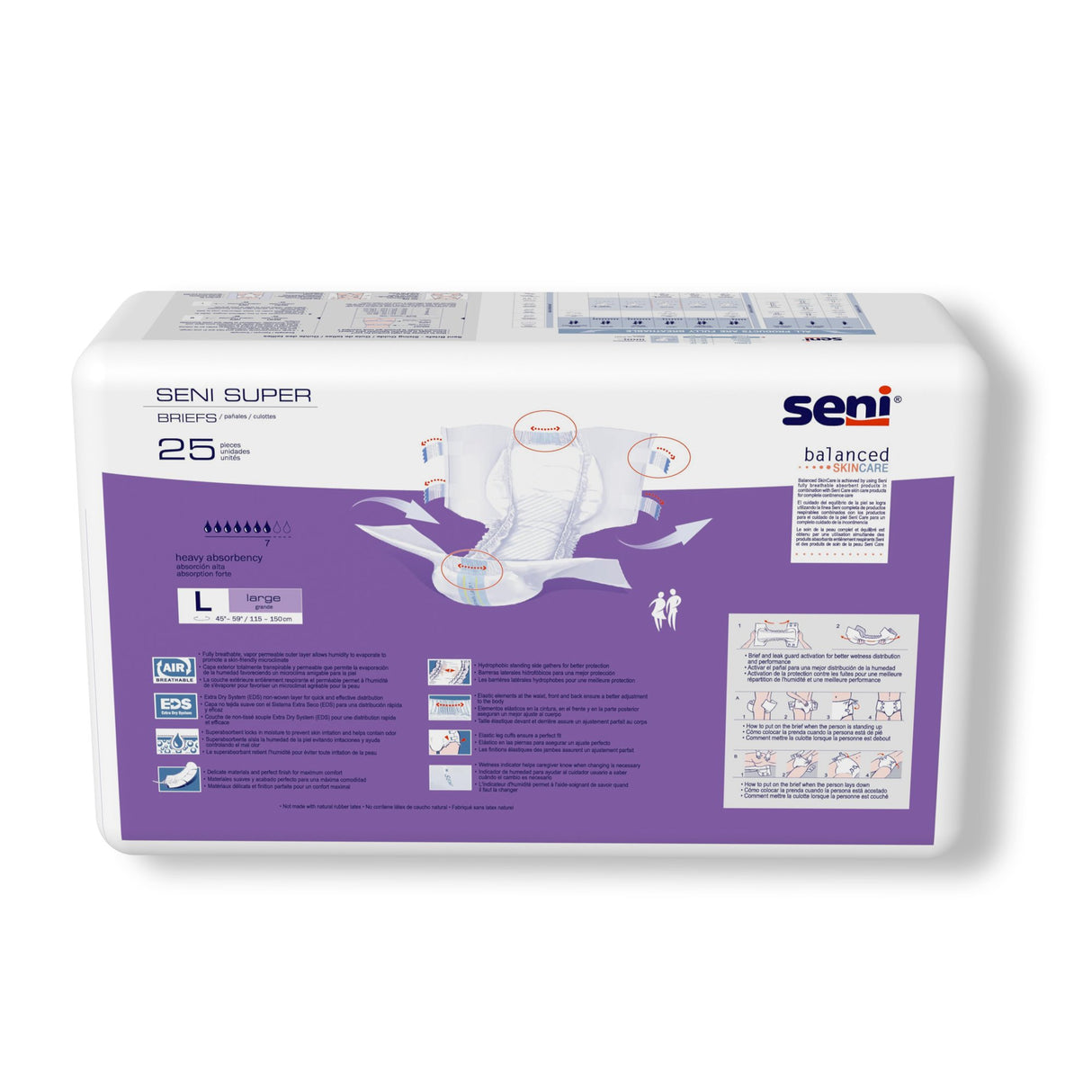 Unisex Adult Incontinence Brief Seni® Super Large Disposable Heavy Absorbency - BeHope