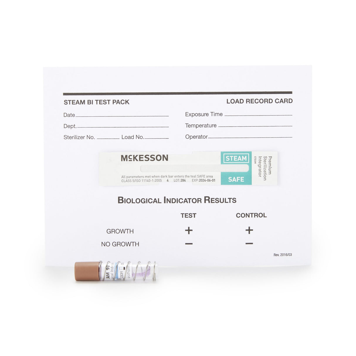 McKesson Sterilization Biological Indicator Pack Steam 4 Inch Length - BeHope