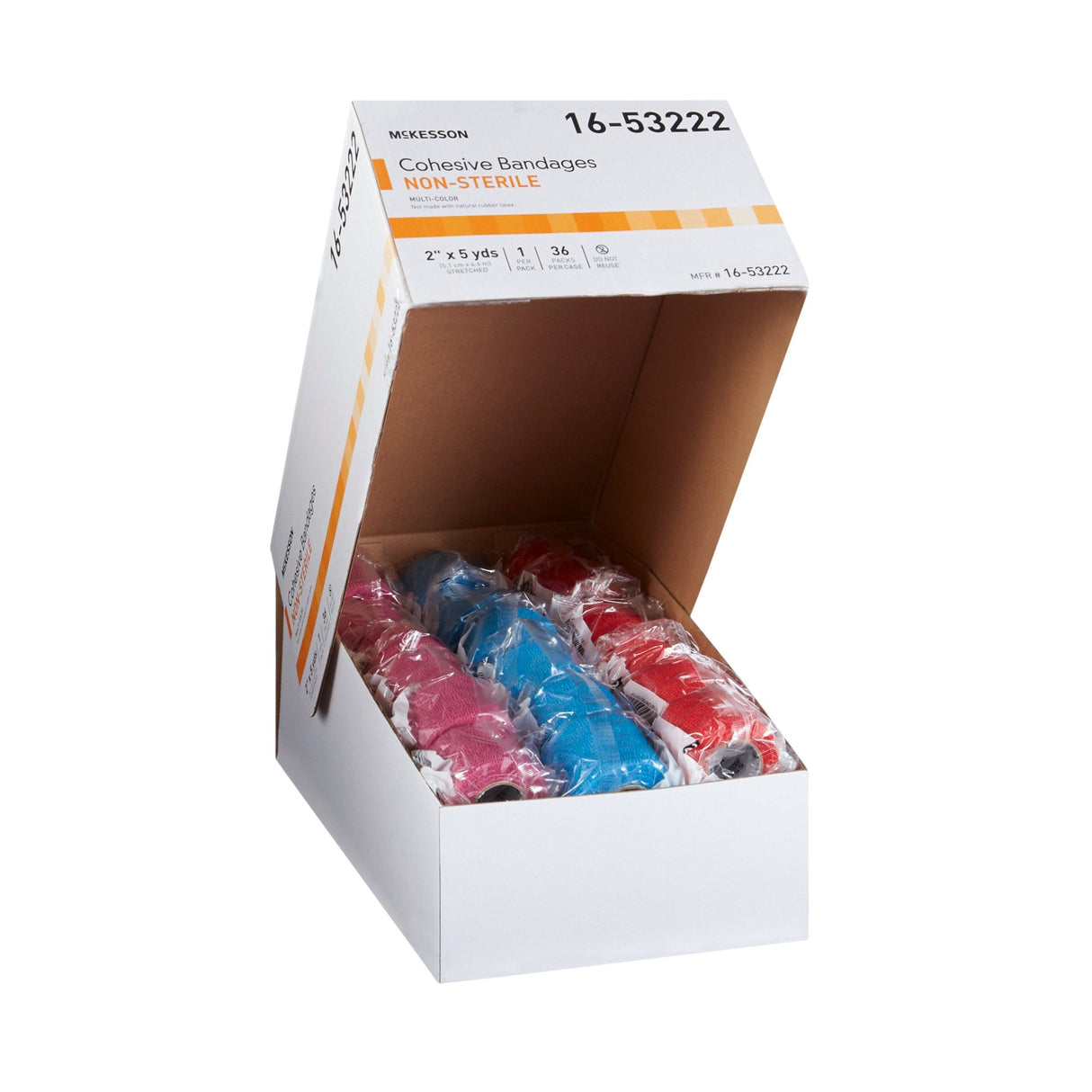 Cohesive Bandage McKesson 2 Inch X 5 Yard Self-adherent Closure Purple / Pink / Green / Light Blue / Royal Blue / Red NonSterile Standard Compression - BeHope