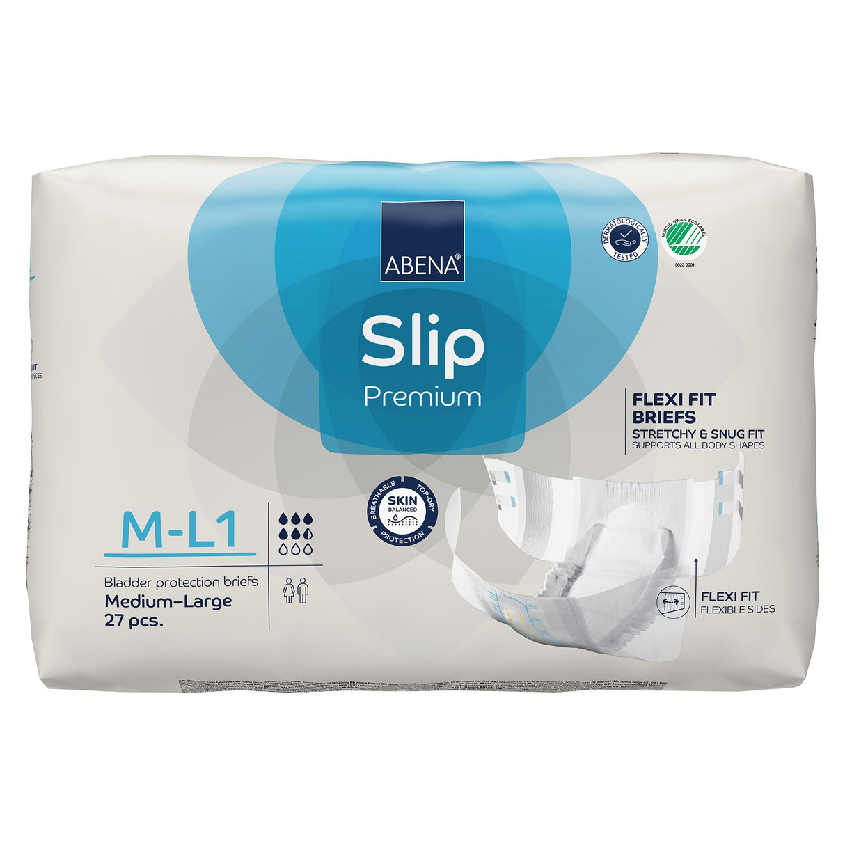 Unisex Adult Incontinence Brief Abena Slip Flexi Fit Medium / Large Disposable Moderate Absorbency - BeHope