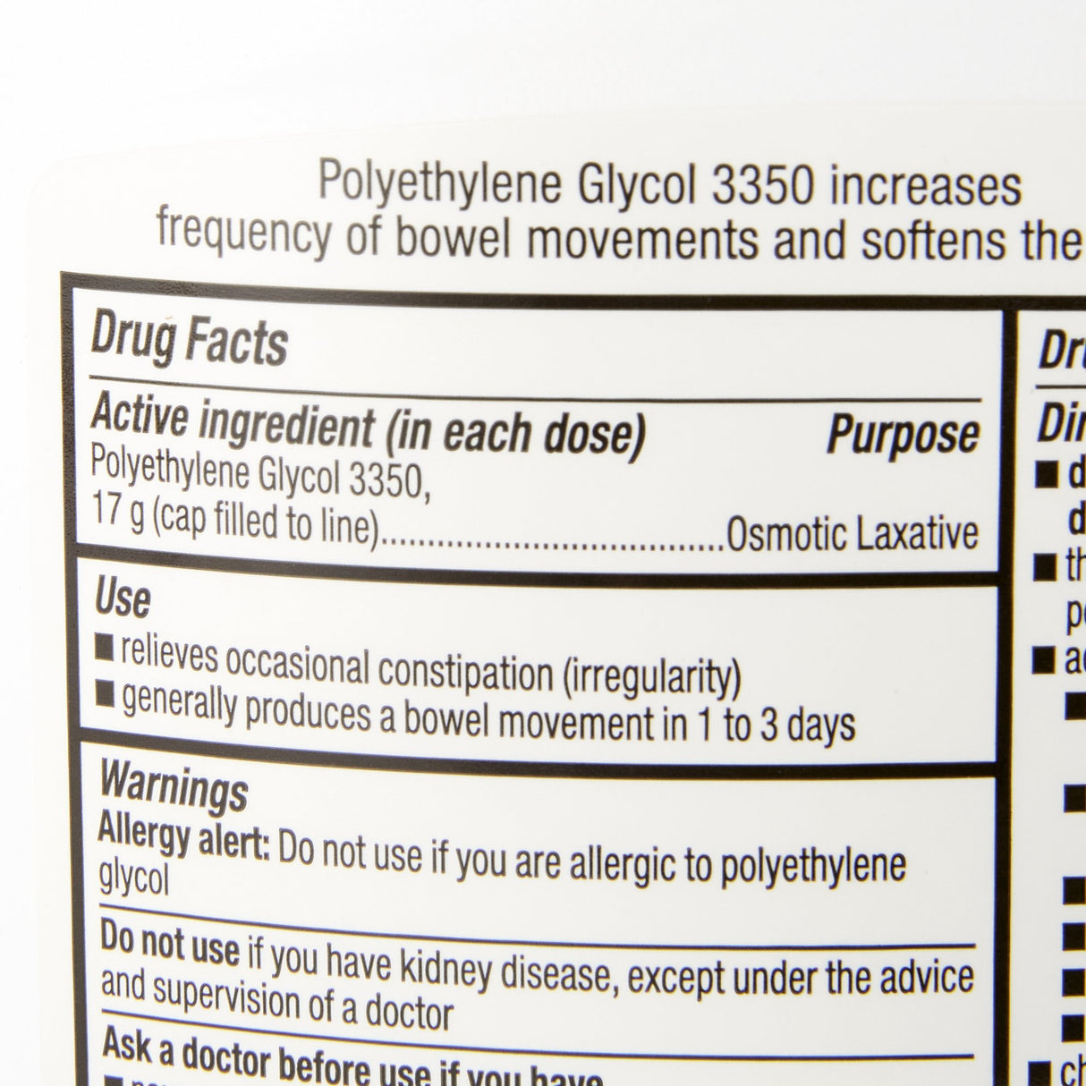 Polyethylene Glycol 3350 (PEG 3350) 17 Gram / Dose Powder for Solution 17.9 oz. - BeHope