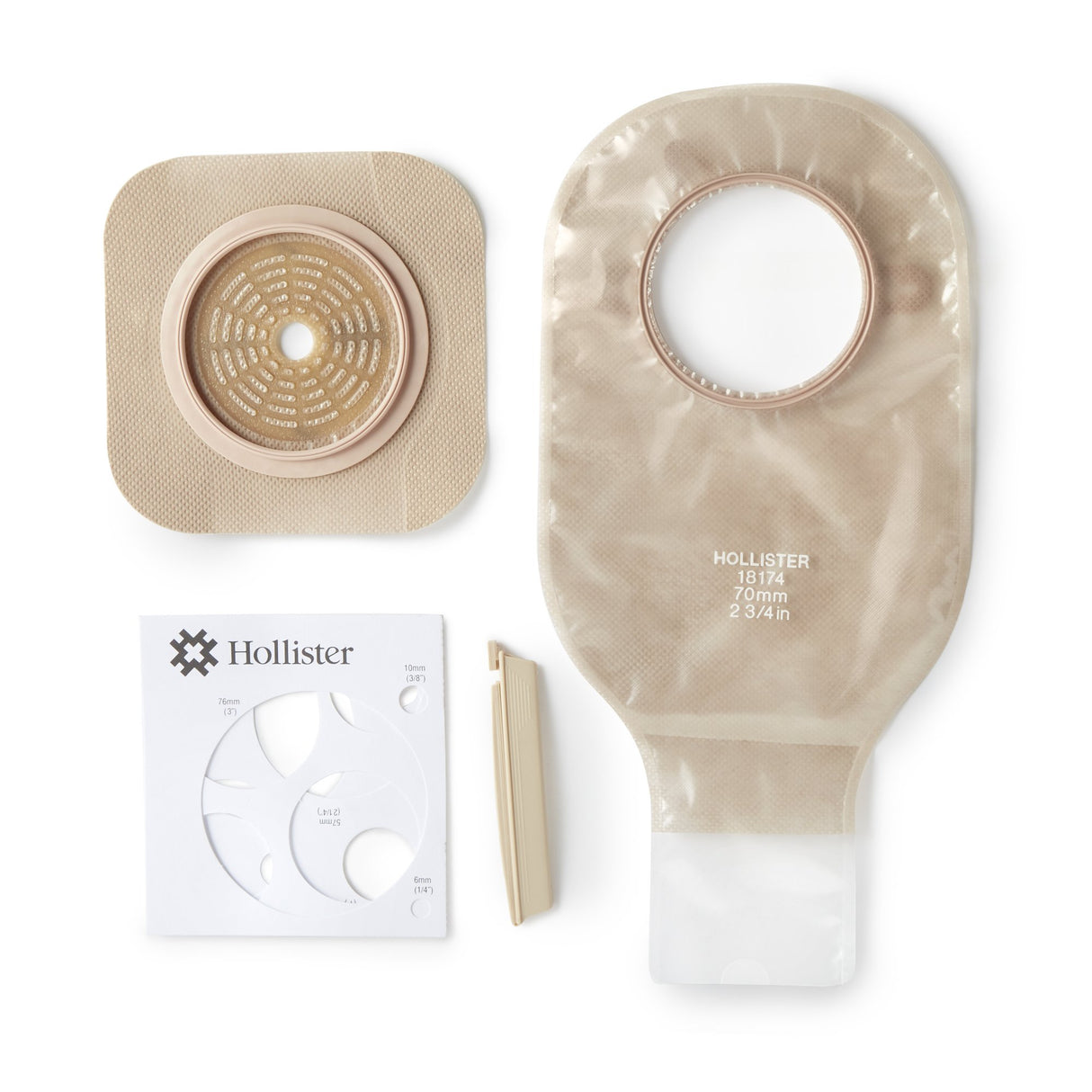 Ileostomy / Colostomy Pouch New Image™ Two-Piece System 12 Inch Length Flat, Trim to Fit 2-1/4 Inch Stoma Drainable - BeHope