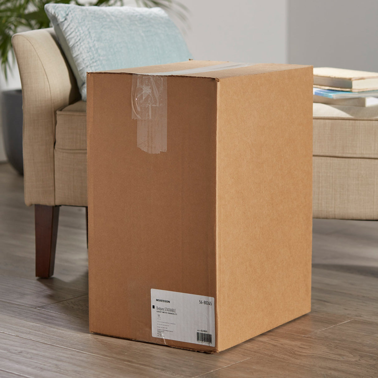 Stackable Bedpan McKesson Graphite 2 Quart / 1893 mL - BeHope