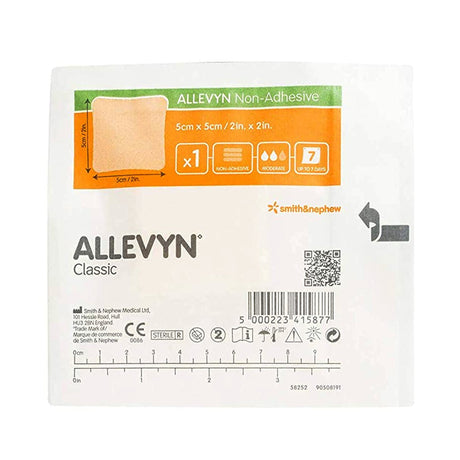 Foam Dressing Allevyn 2 X 2 Inch Without Border Film Backing Nonadhesive Square Sterile - BeHope