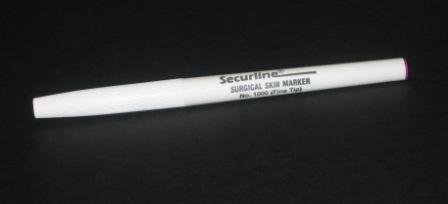 Skin Marker with Ruler Securline® Gentian Violet Ink Sterile Full Size Tapered Tip - BeHope