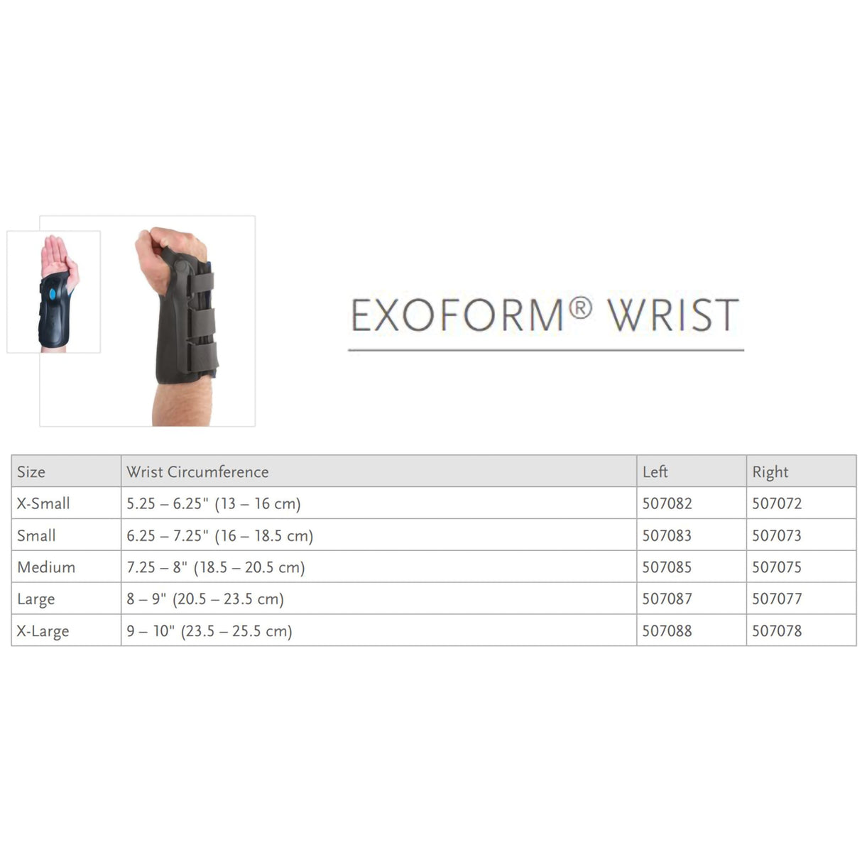Wrist Brace Ossur® Exoform® Aluminum / Plastic Right Hand Black Large - BeHope