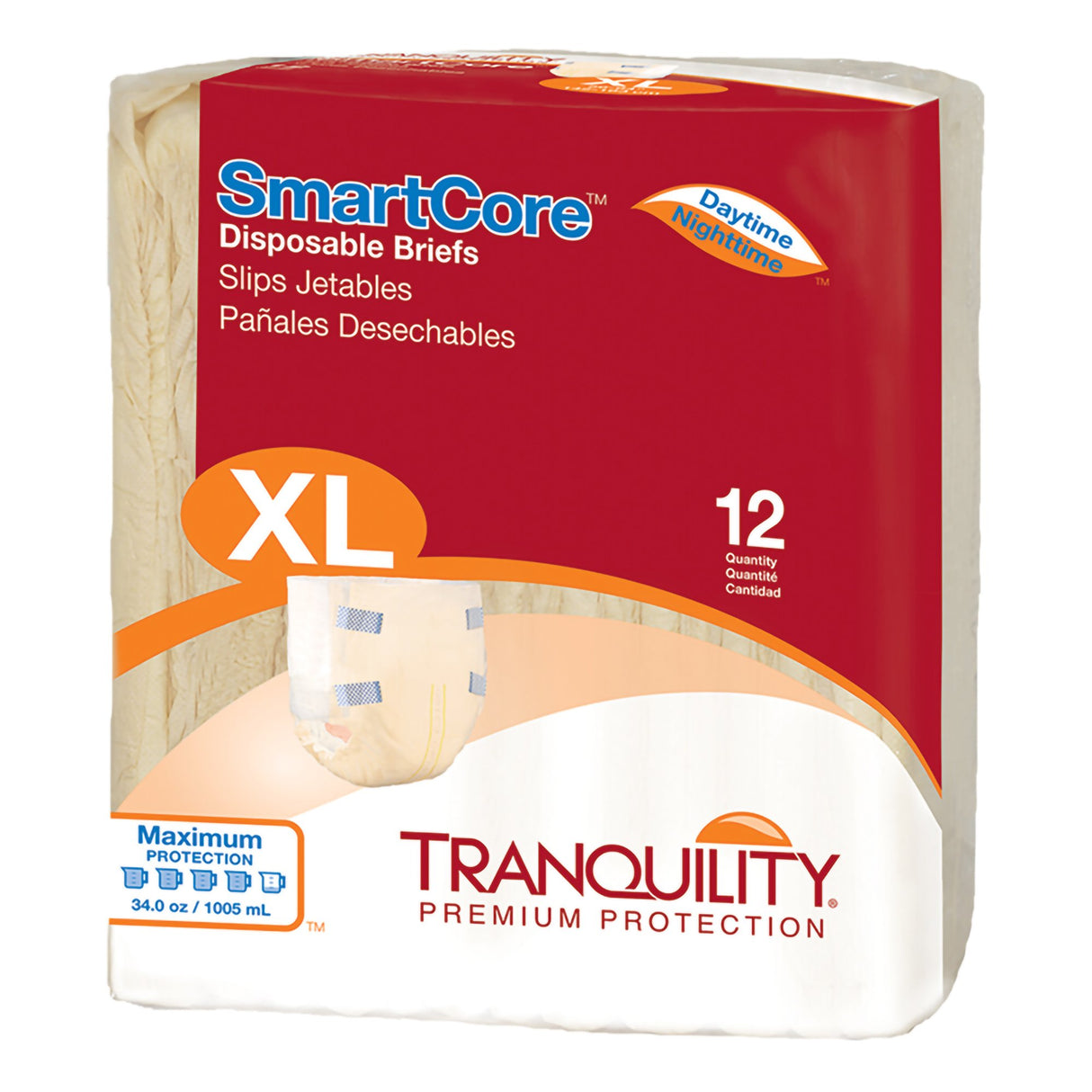 Unisex Adult Incontinence Brief Tranquility SmartCore™ X-Large Disposable Heavy Absorbency - BeHope