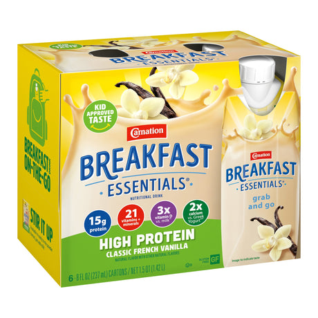 Oral Supplement Carnation Breakfast Essentials High Protein French Vanilla Flavor Liquid 8 oz. Bottle - BeHope
