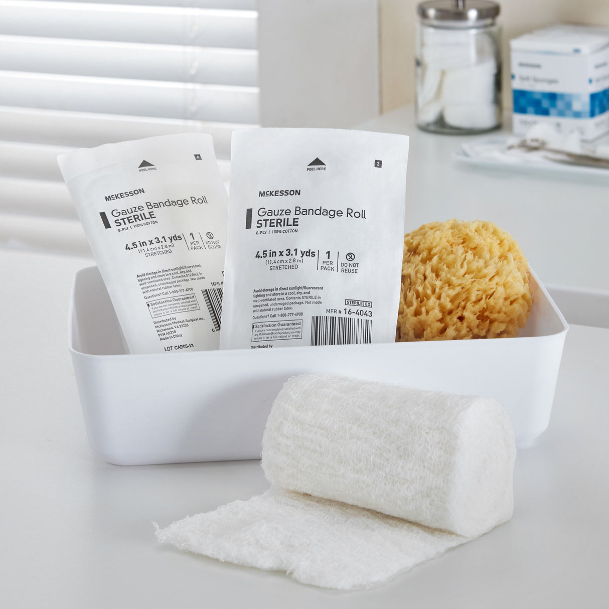 Fluff Bandage Roll McKesson 4-1/2 Inch X 3-1/10 Yard 8-Ply Sterile 1 per Pouch - BeHope