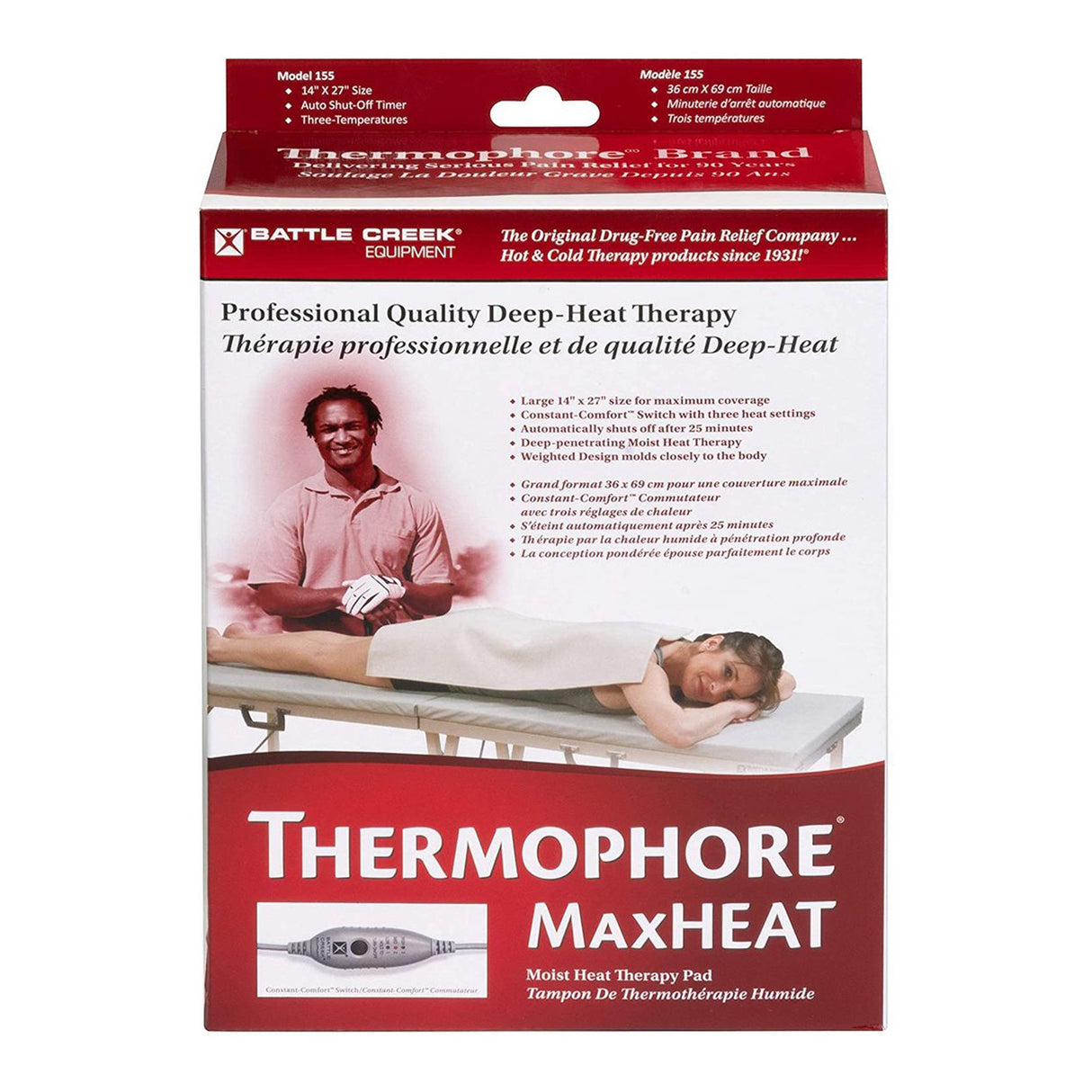 Moist Heating Pad Thermophore® MaxHEAT™ Back / Hip / Leg / Shoulders Large Cotton Blend Cover Reusable - BeHope