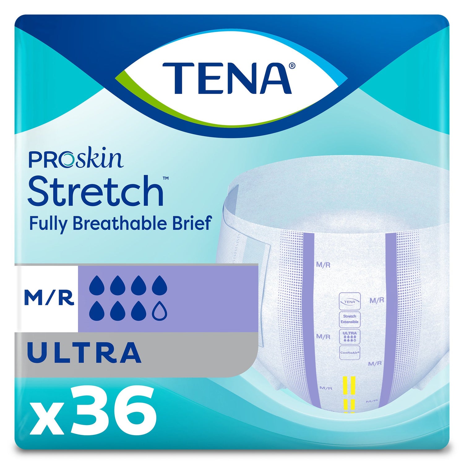 Unisex Adult Incontinence Brief TENA ProSkin Stretch™ Ultra Medium Disposable Heavy Absorbency - BeHope