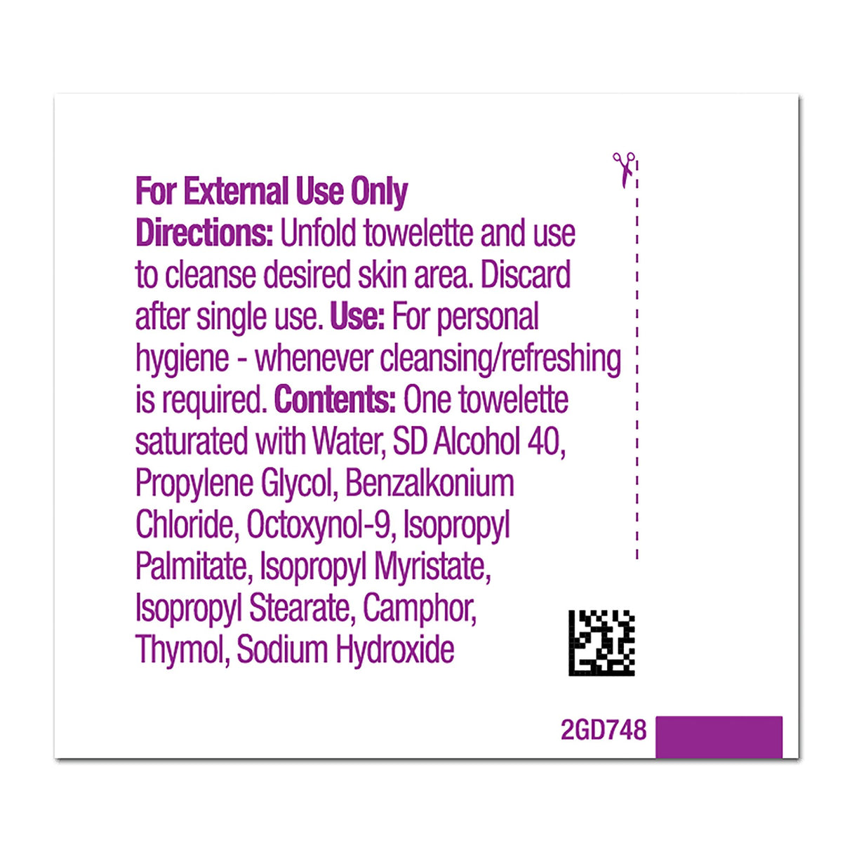 Obstetrical Cleansing Towelette Hygea® Individual Packet Scented 100 Count - BeHope