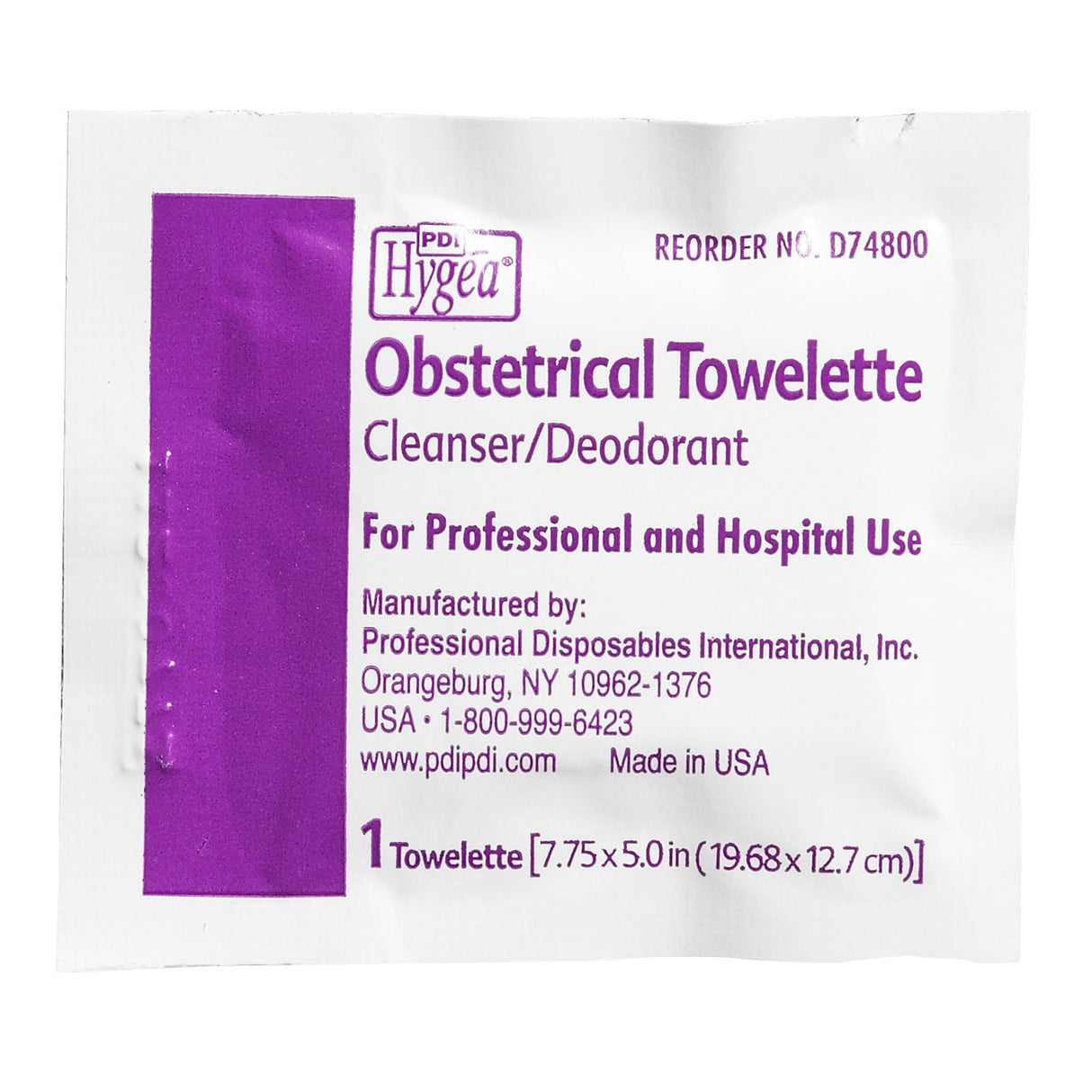 Obstetrical Cleansing Towelette Hygea® Individual Packet Scented 100 Count - BeHope