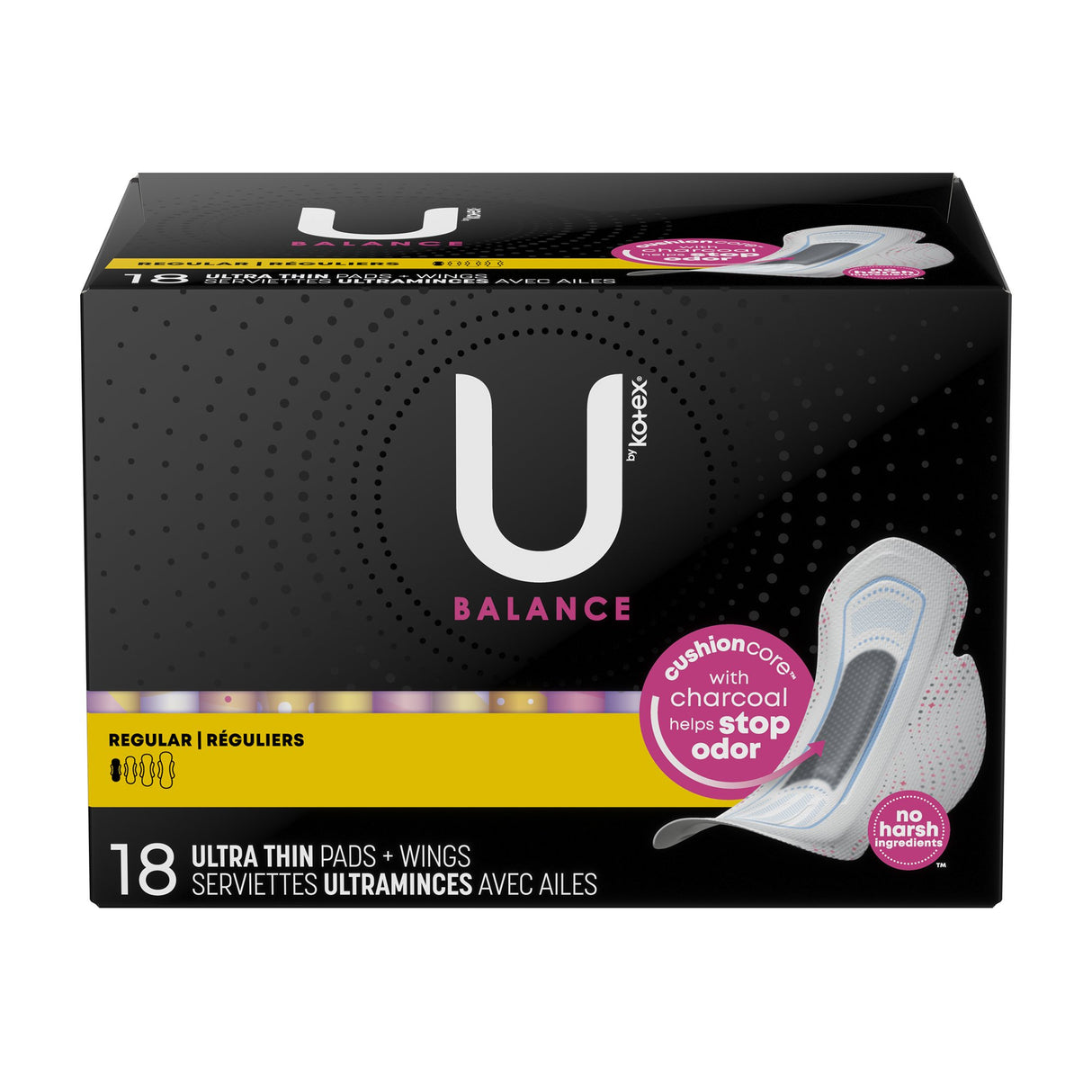 Feminine Pad U by Kotex® Balance Ultra Thin with Wings Regular Absorbency - BeHope
