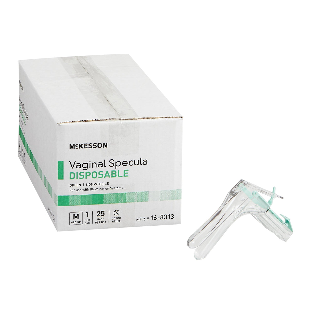 Vaginal Speculum McKesson Graves NonSterile Office Grade Acrylic Medium Double Blade Duckbill Disposable Corded Light Source Compatible - BeHope