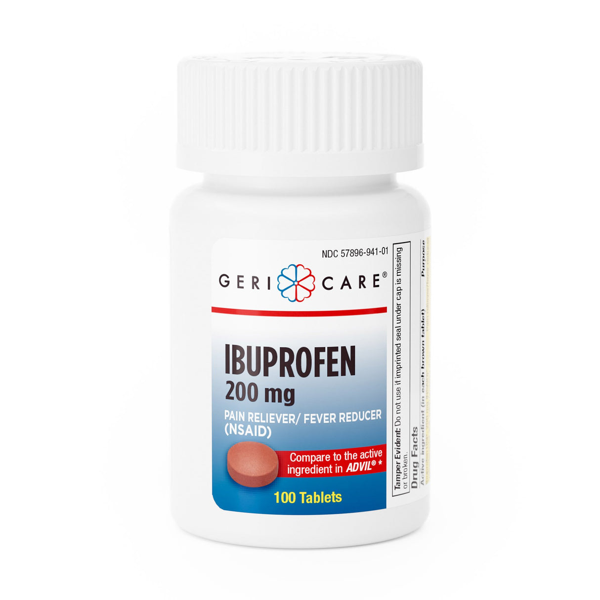 Pain Relief Geri-Care® 200 mg Strength Ibuprofen Tablet 100 per Bottle - BeHope