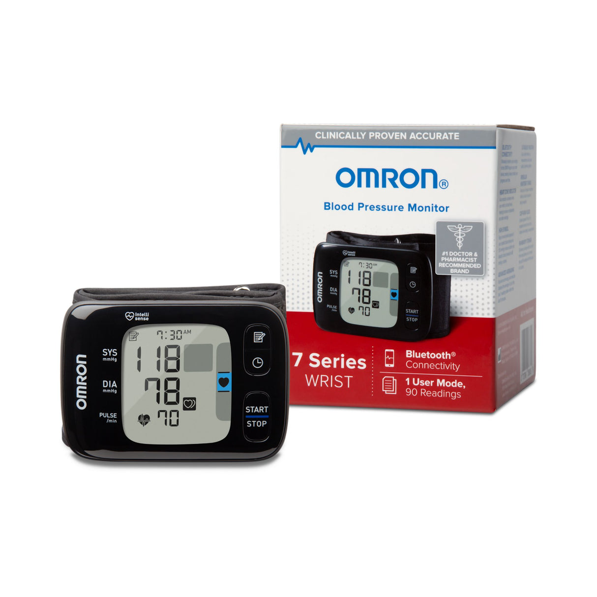 Home Automatic Digital Blood Pressure Monitor Omron®7 Series™ One Size Fits Most Cuff Cloth Fabric Cuff 12 - 20 cm Wrist - BeHope
