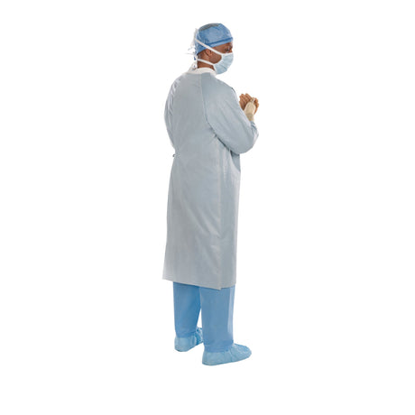 Surgical Gown with Towel Aero Chrome X-Large / X-Long Silver Sterile AAMI Level 4 Disposable - BeHope
