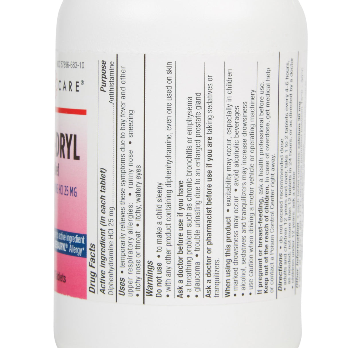 Allergy Relief Geri-Care® 25 mg Strength Tablet 1,000 per Bottle - BeHope