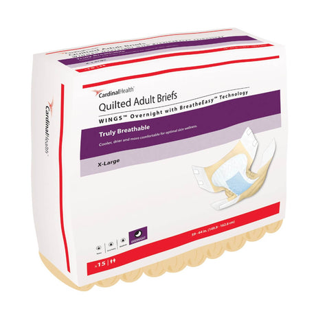 Unisex Adult Incontinence Brief Wings™ Overnight Quilted X-Large Disposable Heavy Absorbency - BeHope