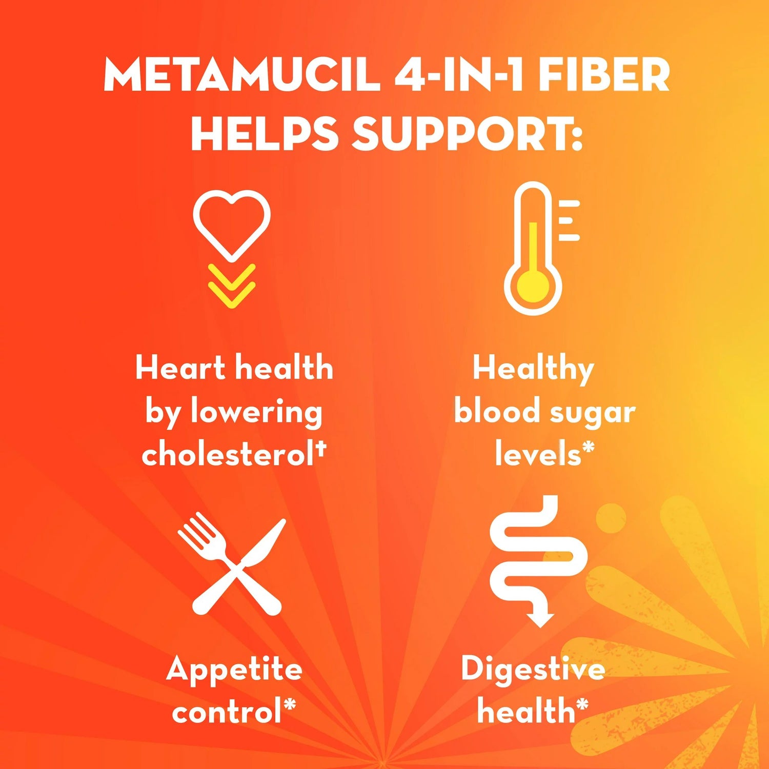 Fiber Supplement Metamucil® Orange Flavor Powder 23.3 oz. 3.4 Gram Strength Psyllium Husk - BeHope