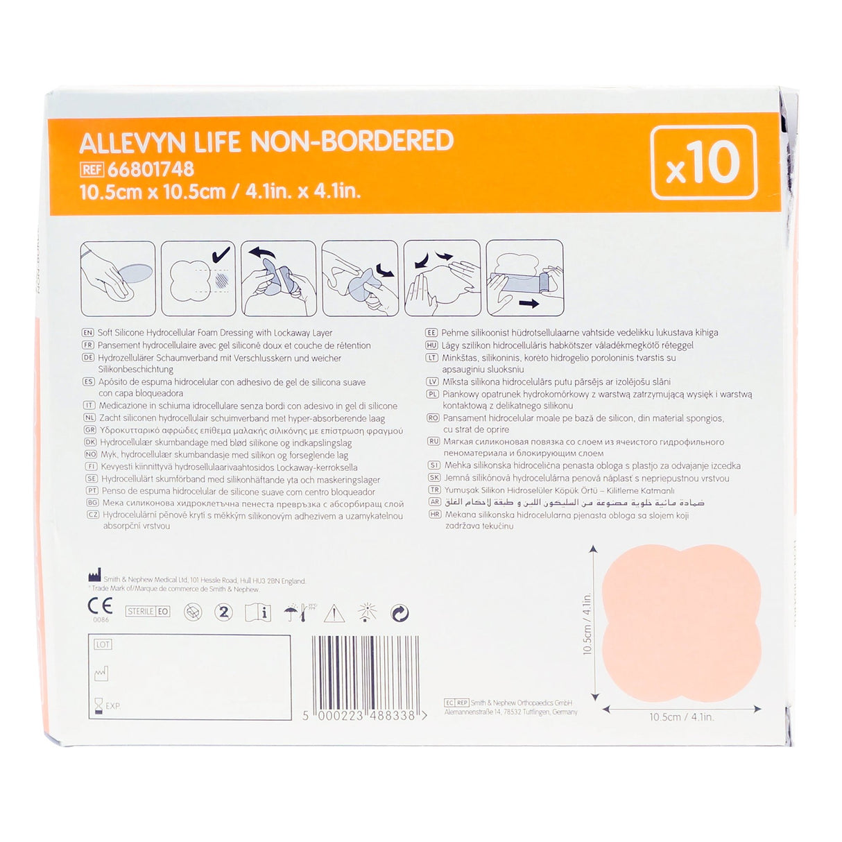 Foam Dressing Allevyn Life 4 X 4 Inch Without Border Film Backing Nonadhesive Square Sterile