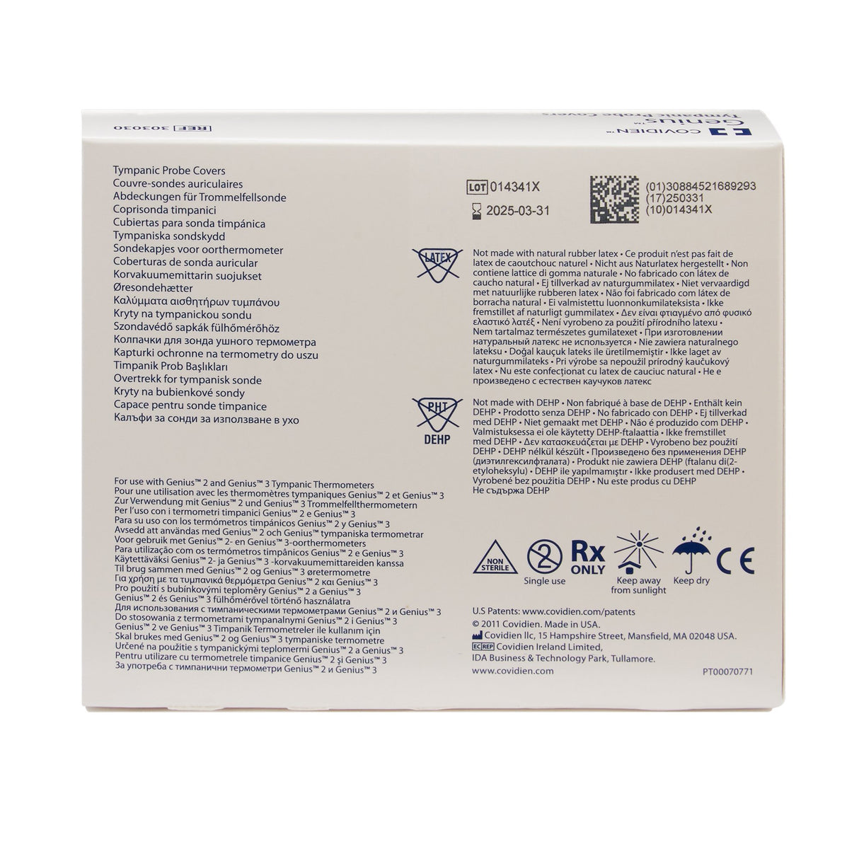 Tympanic Thermometer Probe Cover Genius™ For use with Genius™ 2 Tympanic Thermometer 96 per Box - BeHope