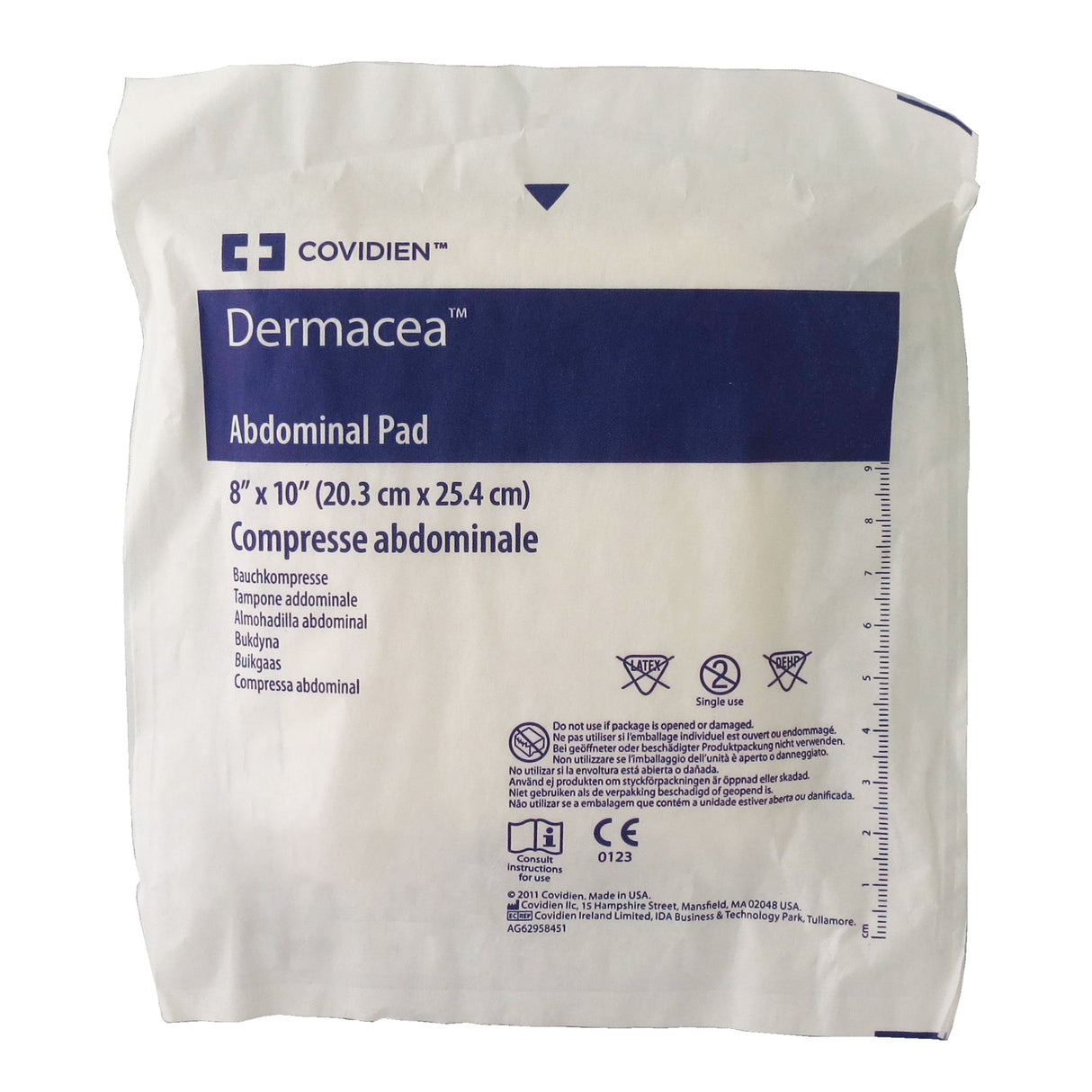 Abdominal Pad Dermacea™ 8 X 10 Inch NonSterile 432 per Case - BeHope