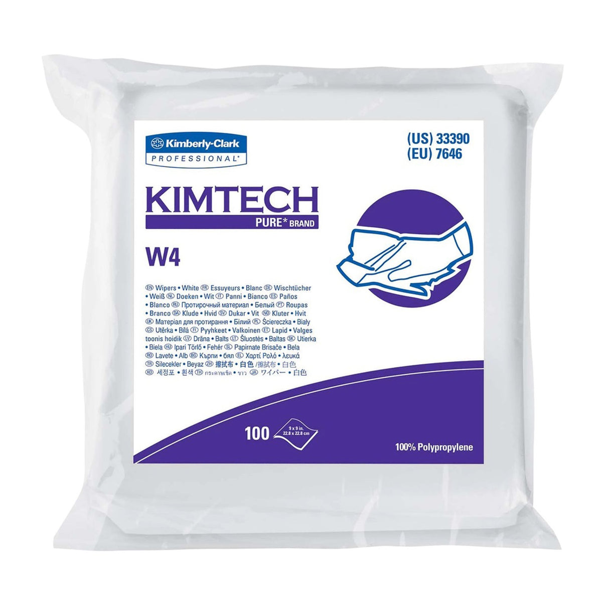 Cleanroom Wipe Kimtech™ Pure ™ W4 100 Count Bag 9 X 9 Inch NonSterile Disposable - BeHope