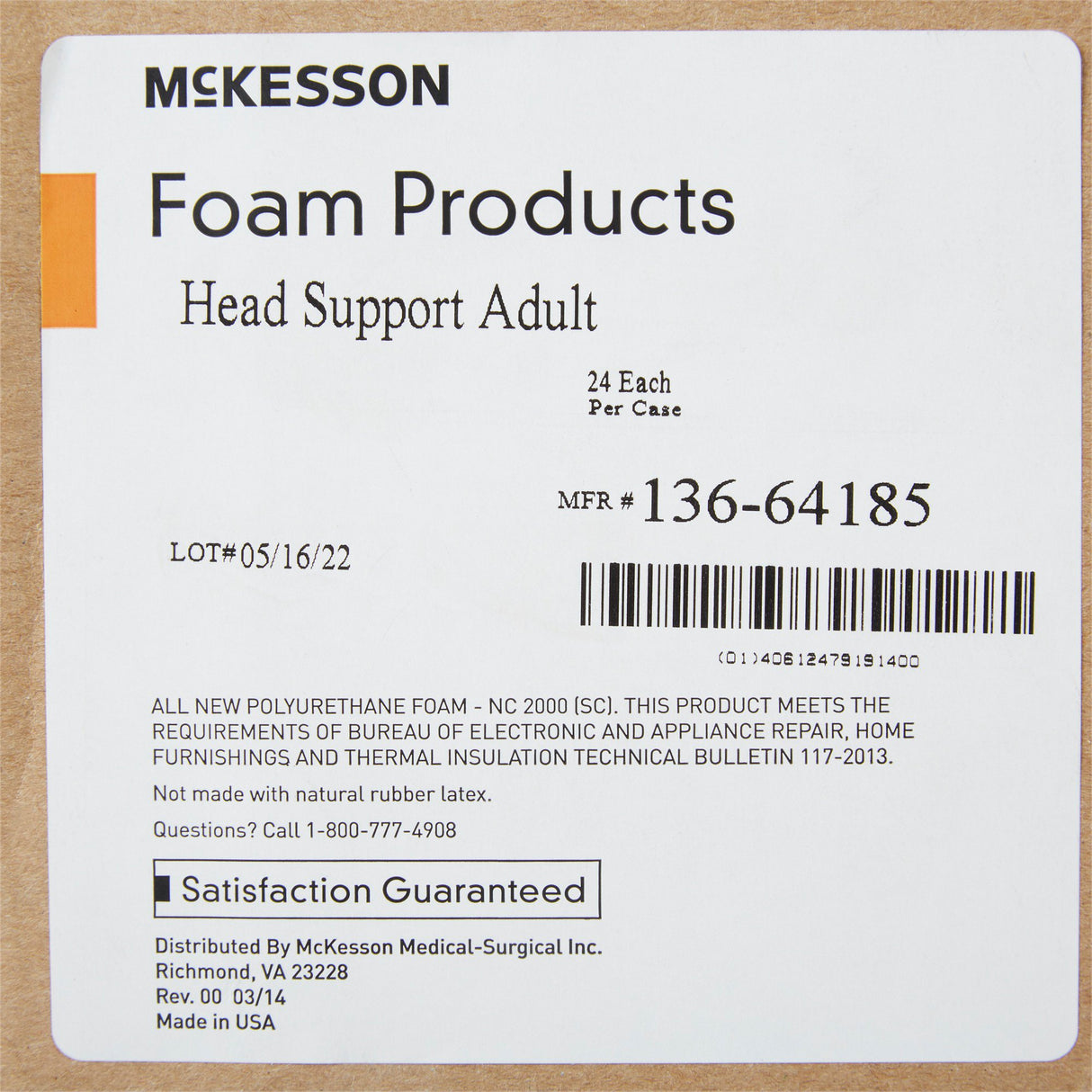 Head Positioner McKesson 9 W X 8 L X 4-1/2 H Inch Foam Freestanding - BeHope