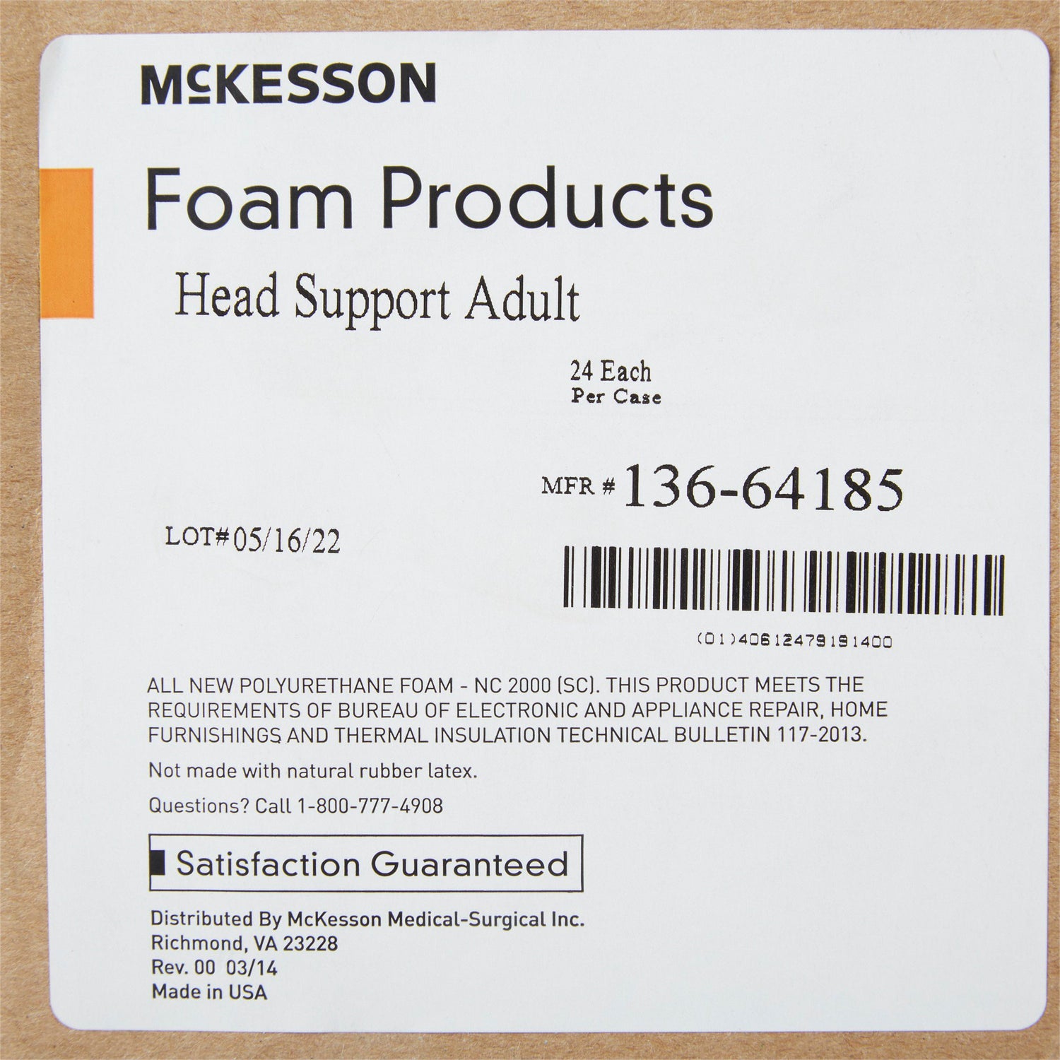 Head Positioner McKesson 9 W X 8 L X 4-1/2 H Inch Foam Freestanding - BeHope