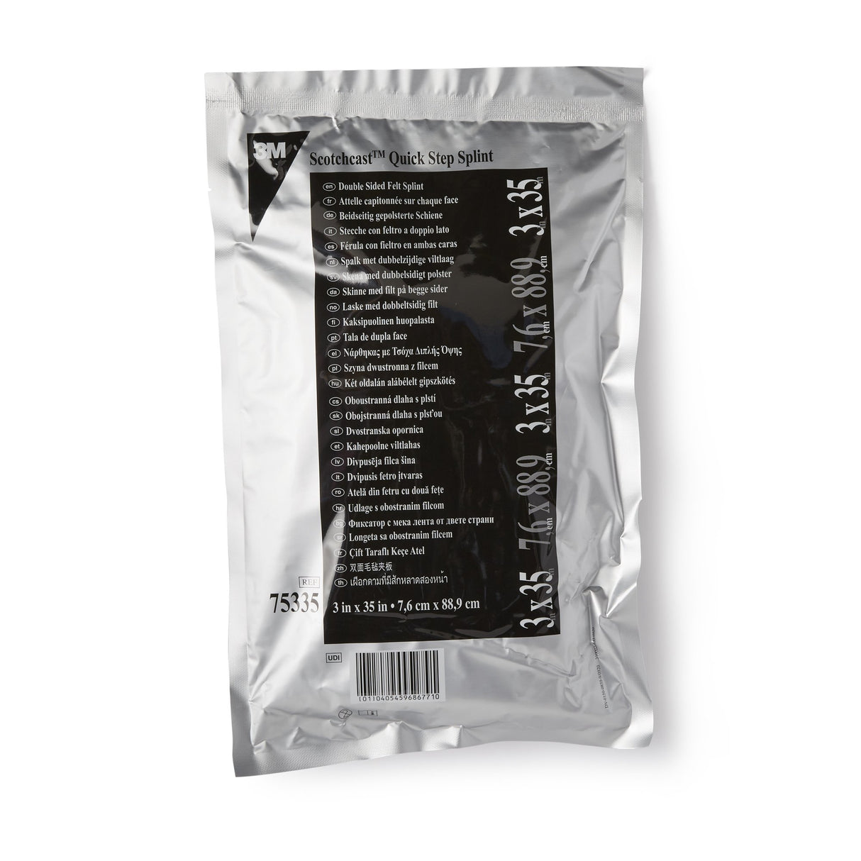 Padded Precut Splint 3M™ Scotchcast™ Quick Step Double Sided Felt 3 X 35 Inch Felt / Fiberglass White - BeHope