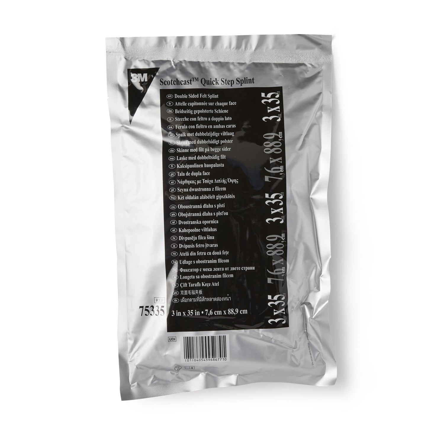Padded Precut Splint 3M™ Scotchcast™ Quick Step Double Sided Felt 3 X 35 Inch Felt / Fiberglass White - BeHope