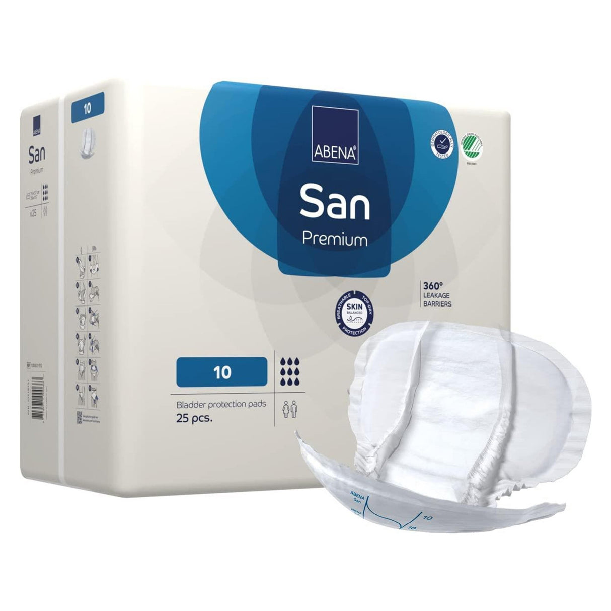 Incontinence Liner Abena® San Premium 14.5 X 28.7 Inch Heavy Absorbency Fluff / Polymer Core Size 10 - BeHope