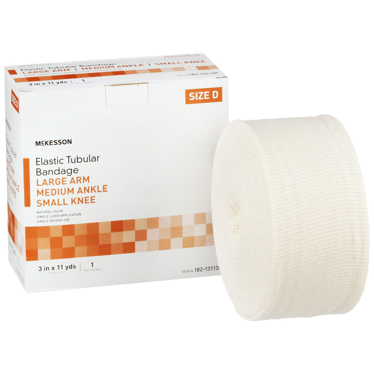Elastic Tubular Support Bandage McKesson Spandagrip™ 3 Inch X 11 Yard Large Arm / Medium Ankle / Small Knee Pull On Natural NonSterile Size D Standard Compression - BeHope