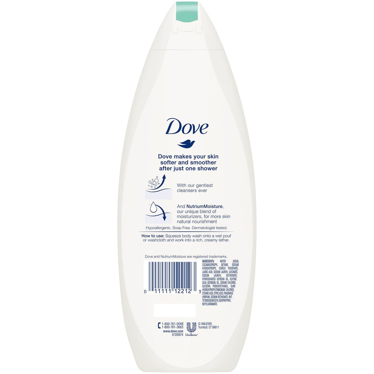 Body Wash Dove® Sensitive Skin Liquid 12 oz. Bottle Unscented - BeHope