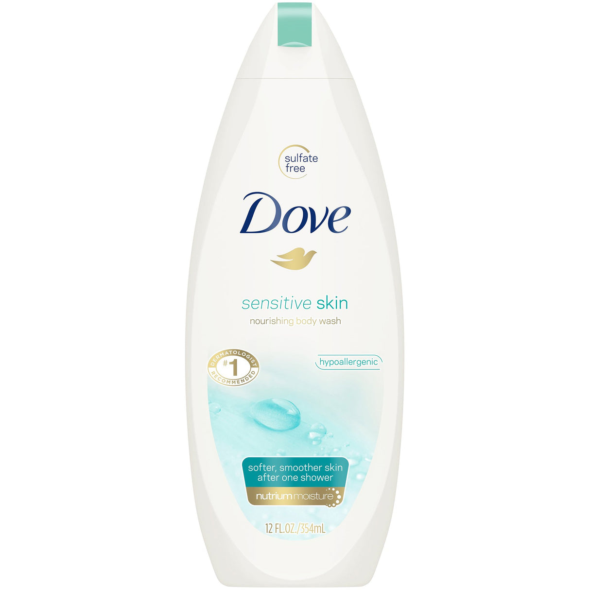 Body Wash Dove® Sensitive Skin Liquid 12 oz. Bottle Unscented - BeHope