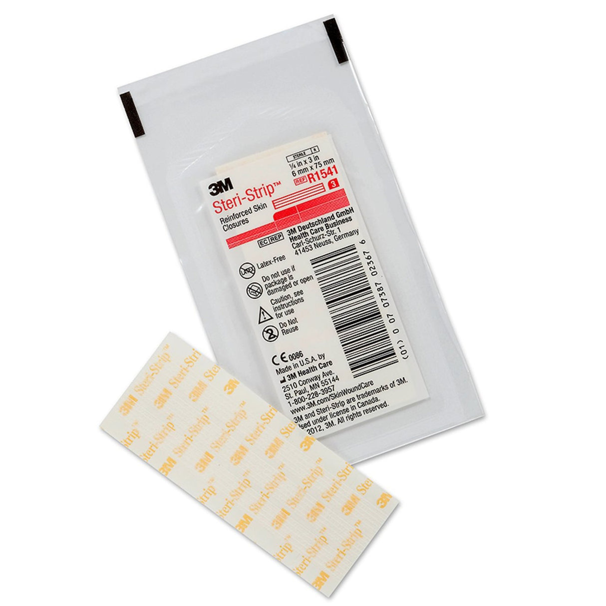 Skin Closure Strip Steri-Strip™ 1/4 X 3 Inch Nonwoven Material Reinforced Strip White - BeHope