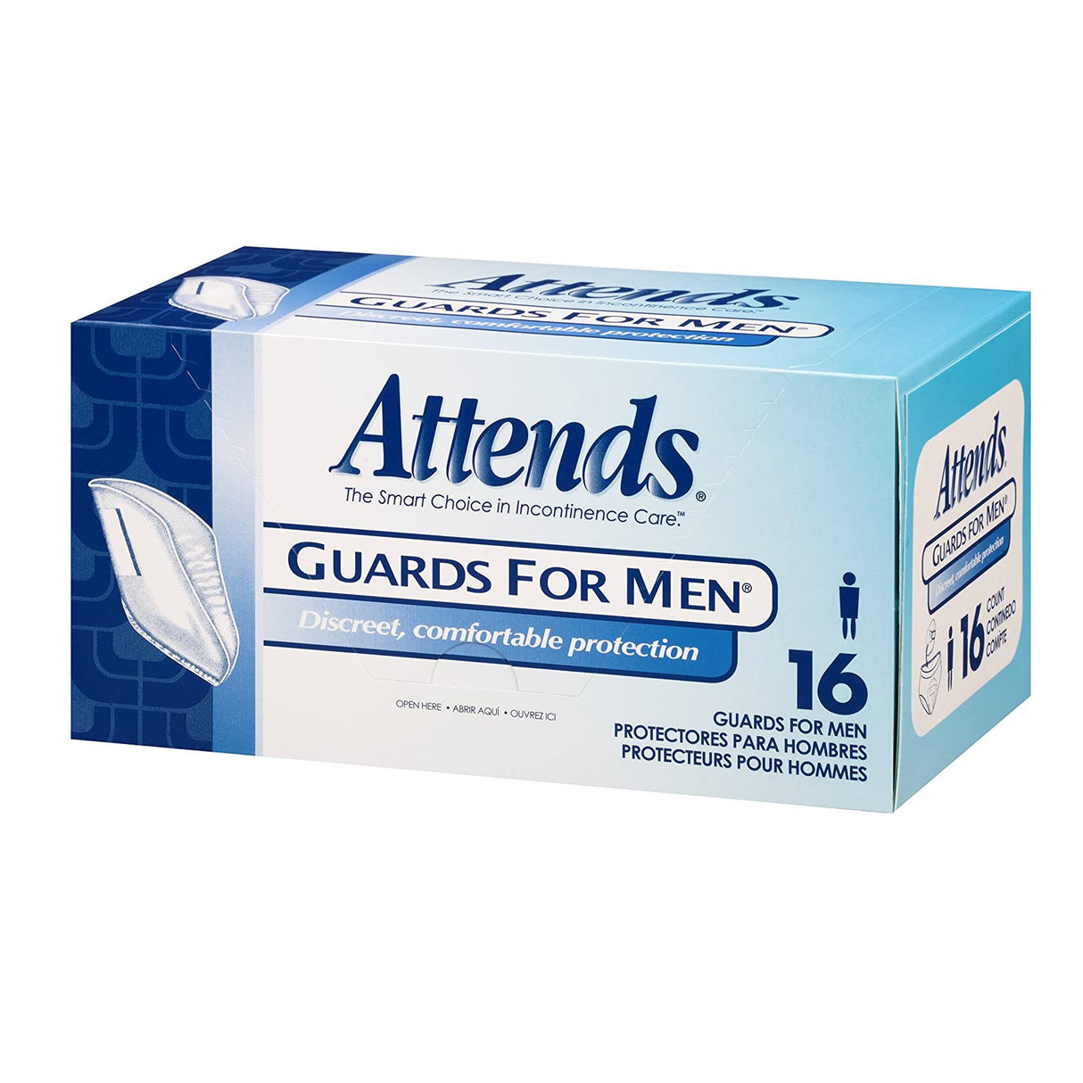 Bladder Control Pad Attends® Guards For Men® 5.9 X 12-1/2 Inch Light Absorbency Polymer Core One Size Fits Most - BeHope