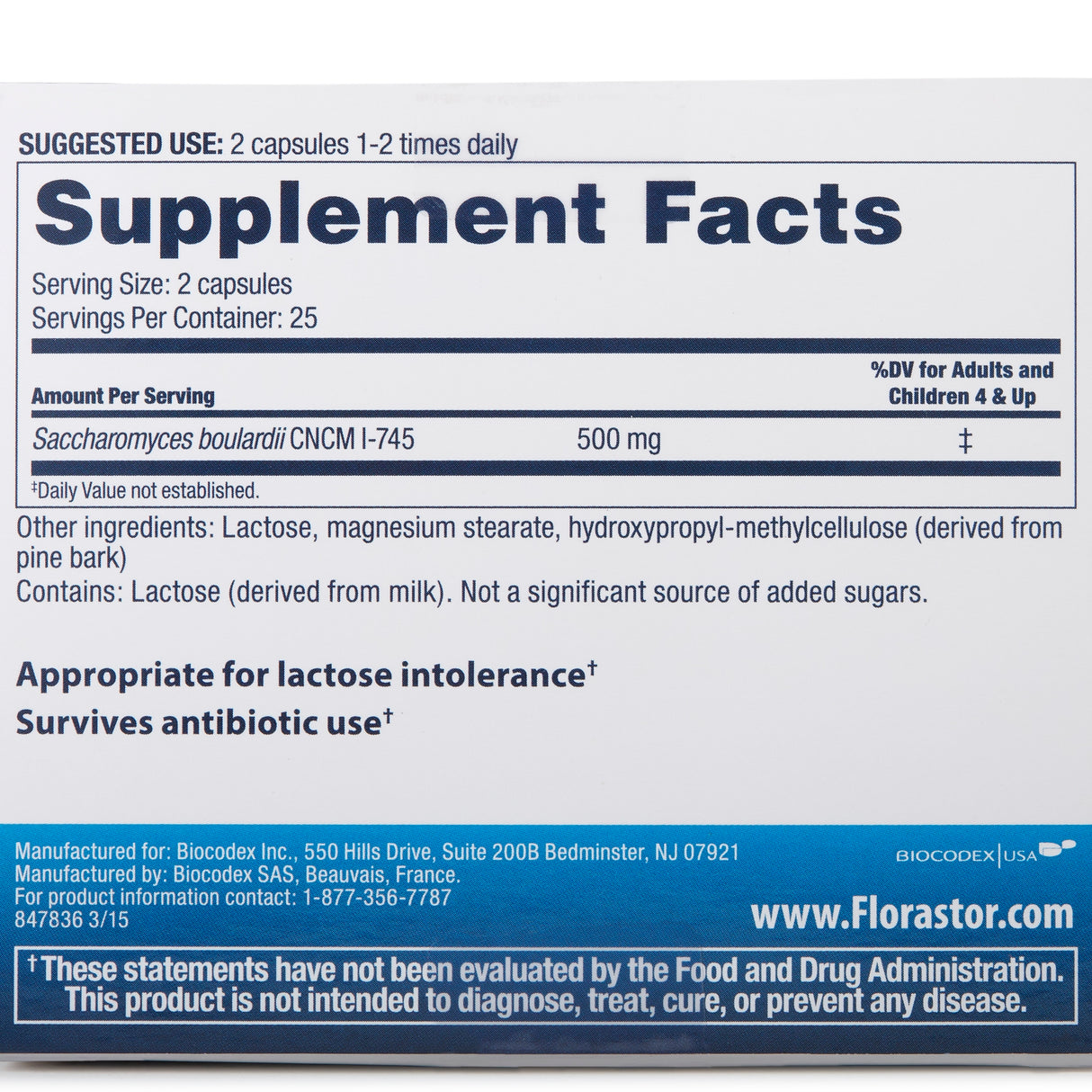 Probiotic Dietary Supplement Florastor® 50 per Bottle Capsule - BeHope