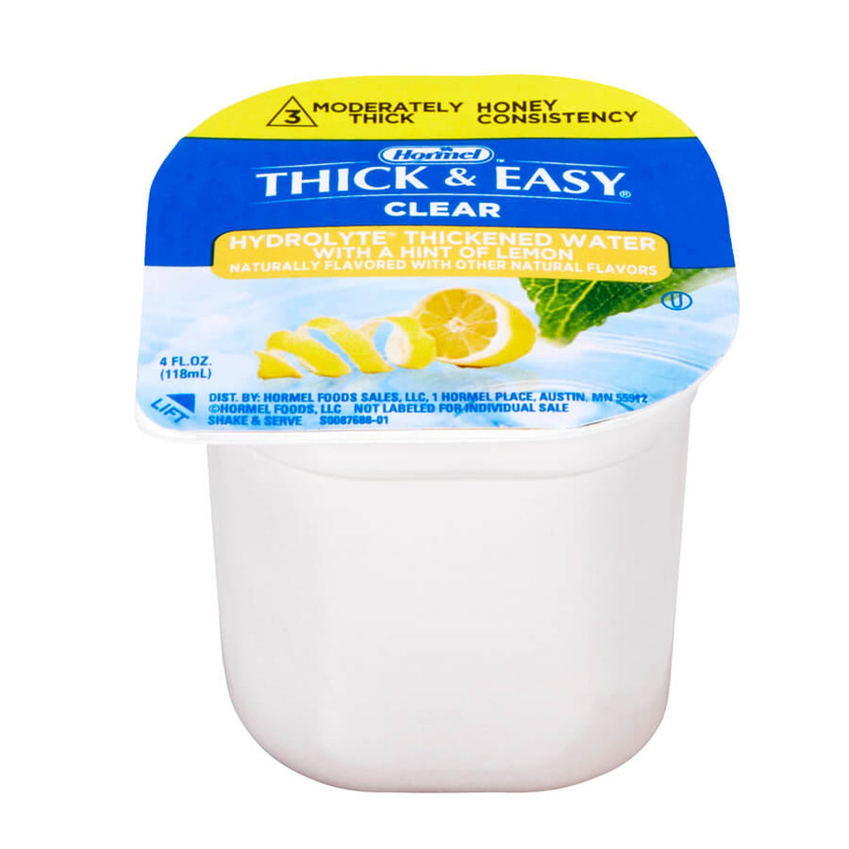 Thickened Water Thick & Easy® Hydrolyte® 4 oz. Portion Cup Lemon Flavor Liquid IDDSI Level 3 Moderately Thick/Liquidized - BeHope