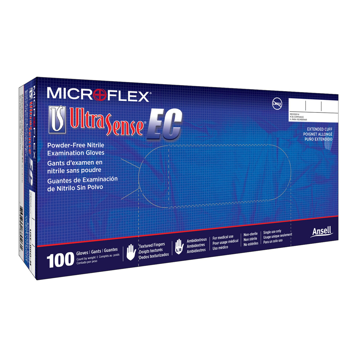 Exam Glove Ultrasense® Ec Nonsterile Next Generation Nitrile Extended Cuff - BeHope